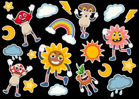 Girl reading book on school desk illustrationのイラスト素材