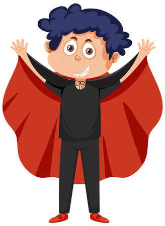 Student boy holding crayon pencil illustrationのイラスト素材