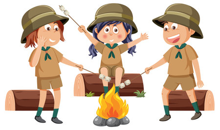 Happy children at school illustrationのイラスト素材