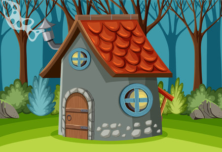 Girl folding clothes with wardrobe illustrationのイラスト素材