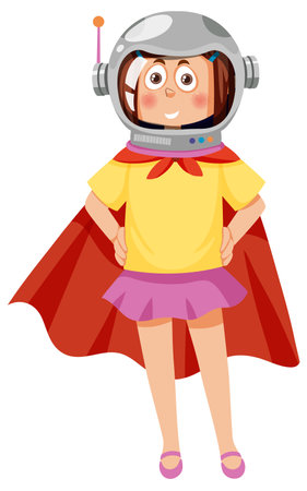 Girl folding clothes with wardrobe illustrationのイラスト素材