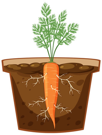 Root of carrot plant vector illustrationのイラスト素材