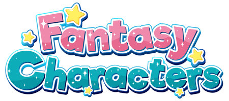 Fantasy Characters text for banner design illustrationのイラスト素材