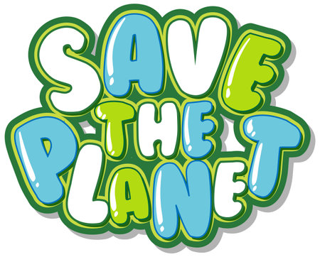 Save the planet text for banner or poster design illustrationのイラスト素材