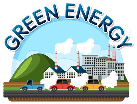 Alternative green energy vector concept illustrationのイラスト素材