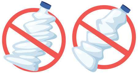 Prohibited sign No plastic bottle illustrationのイラスト素材