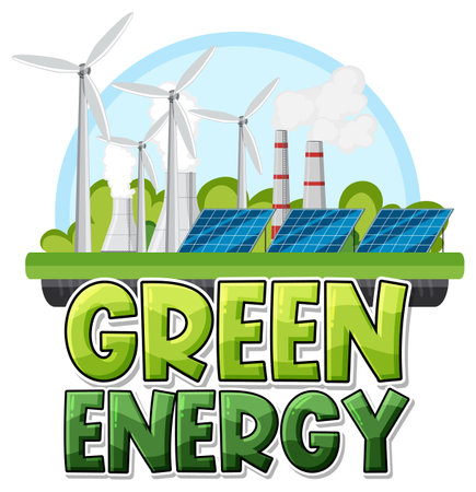 Alternative green energy vector concept illustrationのイラスト素材