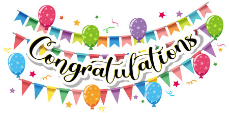 Congratulations text graphics for celebrating special occasions illustrationのイラスト素材