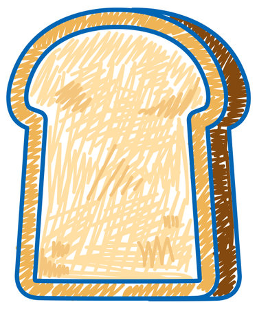 Bread in pencil colour sketch simple style illustrationのイラスト素材