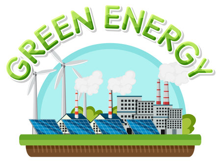 Alternative green energy vector concept illustrationのイラスト素材