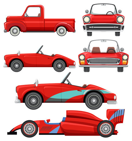 Set of car isolated illustrationのイラスト素材