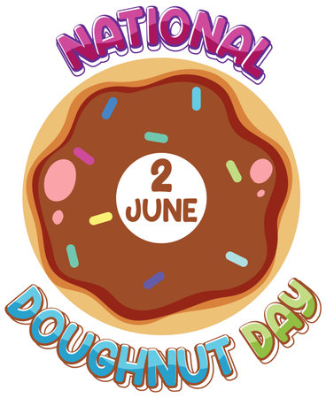 Happy doughnut day in June illustrationのイラスト素材