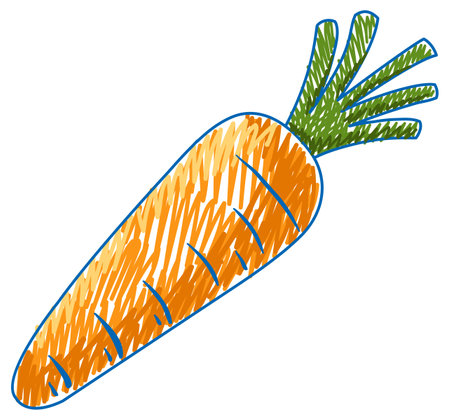 Carrot pencil colour child scribble style illustrationのイラスト素材