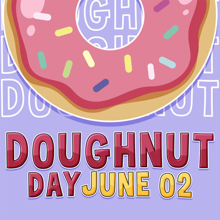 Happy doughnut day in June illustrationのイラスト素材