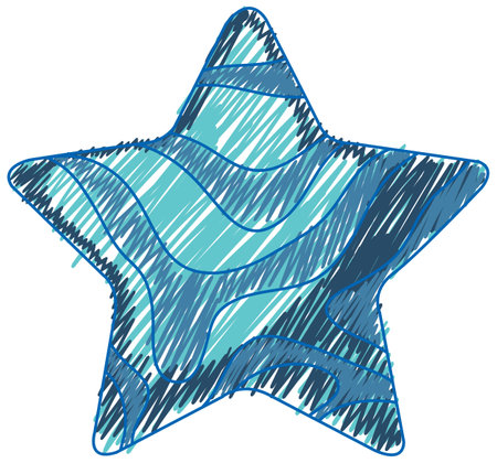 Star pencil colour child scribble style illustrationのイラスト素材