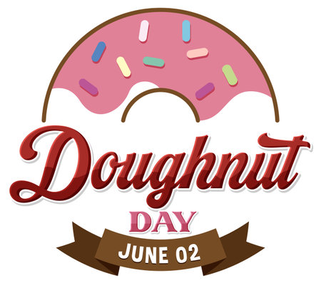Happy doughnut day in June illustrationのイラスト素材
