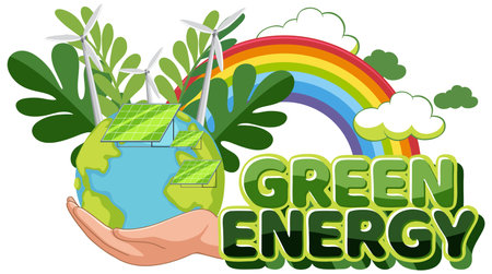 Green energy banner vector illustrationのイラスト素材