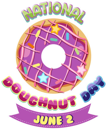 Happy doughnut day in June illustrationのイラスト素材