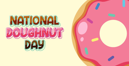 Happy doughnut day in June illustrationのイラスト素材