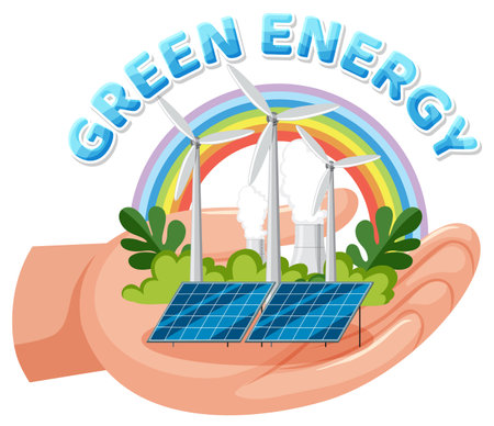 Alternative green energy vector concept illustrationのイラスト素材