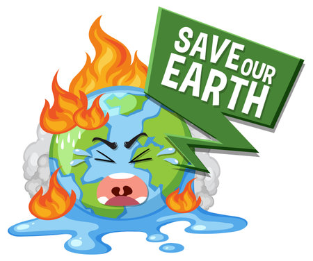 Save the earth banner design illustrationのイラスト素材