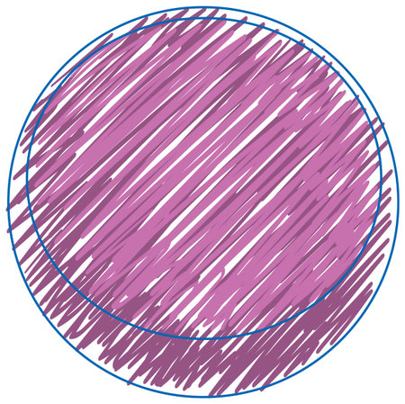 Sphere shape pencil colour child scribble style illustrationのイラスト素材