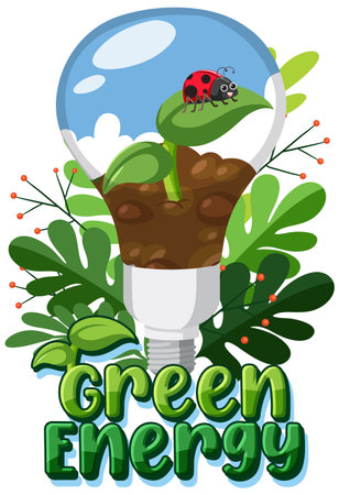 Alternative green energy vector concept illustrationのイラスト素材