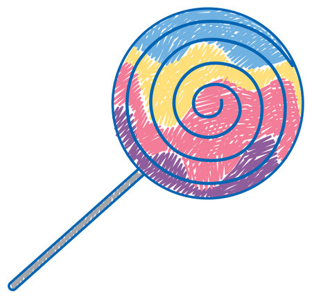 Candy pencil colour child scribble style illustrationのイラスト素材