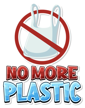 No more plastic banner design illustrationのイラスト素材
