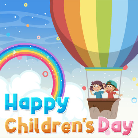 Happy children's day banner illustrationのイラスト素材