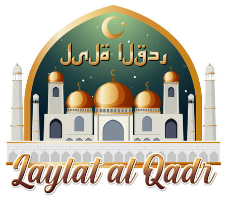 Laylat al-Qadr Banner Design illustrationのイラスト素材