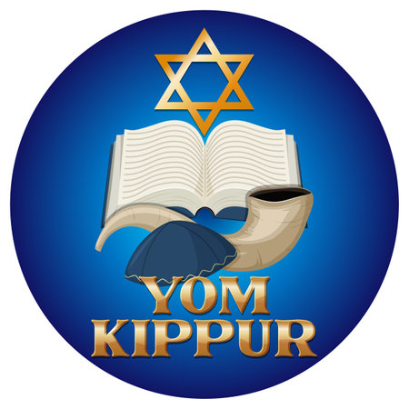 Yom Kippur Jewish day illustrationのイラスト素材