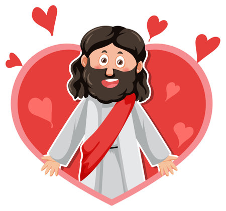 Jesus Christ cartoon character illustrationのイラスト素材