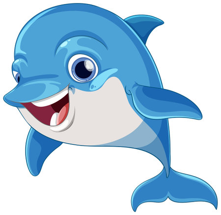 Cute dolphin cartoon character illustrationのイラスト素材