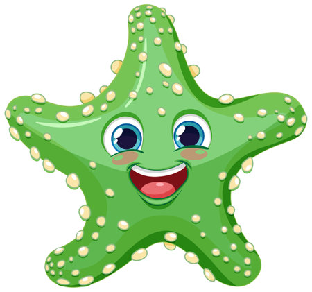 Cute starfish cartoon character illustrationのイラスト素材