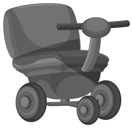 Electric wheelchair cartoon isolated illustrationのイラスト素材