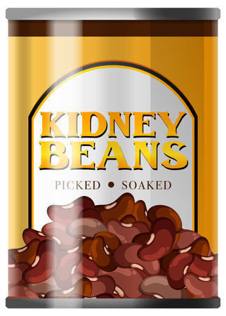 Kidney Beans Organic Product Food Can illustrationのイラスト素材
