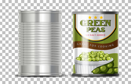 Green peas on grid background illustrationのイラスト素材