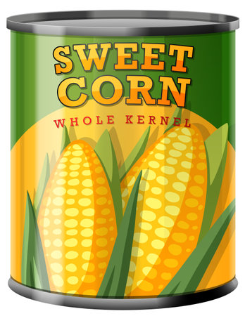 Sweet Corn Food Can Vector illustrationのイラスト素材