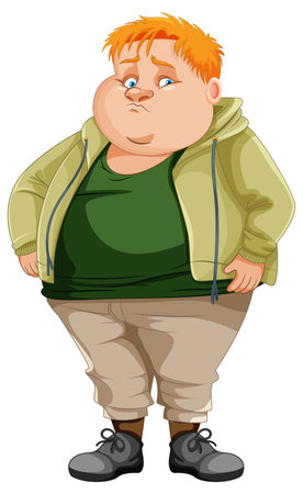 Fat male cartoon character illustrationのイラスト素材