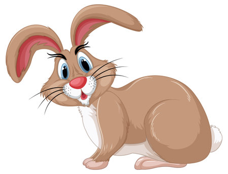 Adorable Brown Rabbit Cartoon Character illustrationのイラスト素材