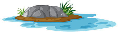Isolated rock stone cartoon illustrationのイラスト素材