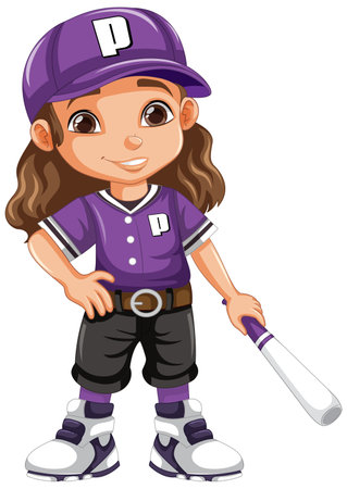 Baseball player cartoon character illustrationのイラスト素材