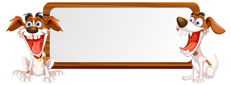 A cartoon illustration of a funny Jack Russell Terrier dog with a crazy expressionのイラスト素材