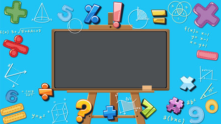 Math Tools Banner with Blank Blackground illustrationのイラスト素材
