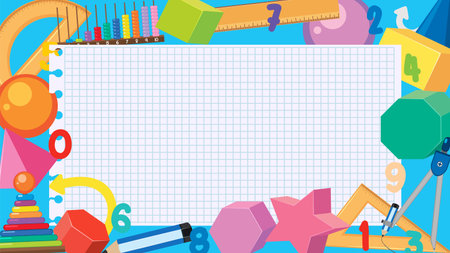 Mathematical Element Object with Checkered Background illustrationのイラスト素材