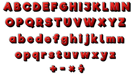 Vibrant vector cartoon illustration of English letters in alphabetical orderのイラスト素材