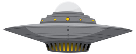 A vector cartoon illustration of an isolated UFO UAPのイラスト素材
