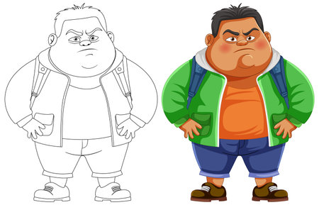 Two cartoon characters with displeased expressions.のイラスト素材