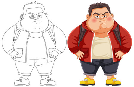 Two cartoon characters expressing displeasure.のイラスト素材
